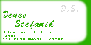 denes stefanik business card